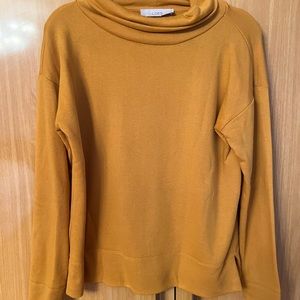 LOFT Cowl Neck Yellow Sweater
